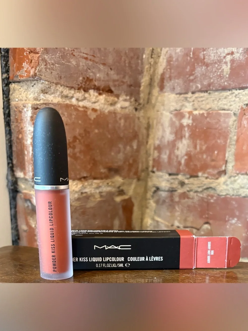 MAC Cosmetics Powder Kiss Liquid Lipcolour - Warm Coral Pink-SORRY NOT SORRY.